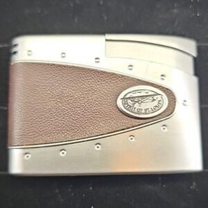 Spirit of St Louis Vintage Style Lighter‎ Silver Brown Leather Aviation Inspired